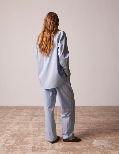 Oversized blue striped Delina shirt