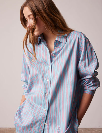 Oversized blue striped Delina shirt