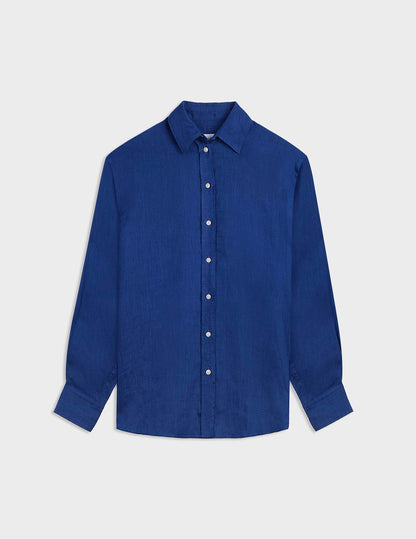 Oversized blue linen Delina shirt