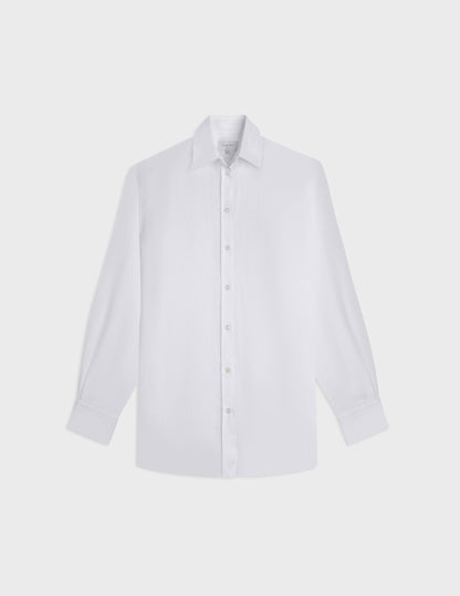 Oversized Delina shirt in white linen