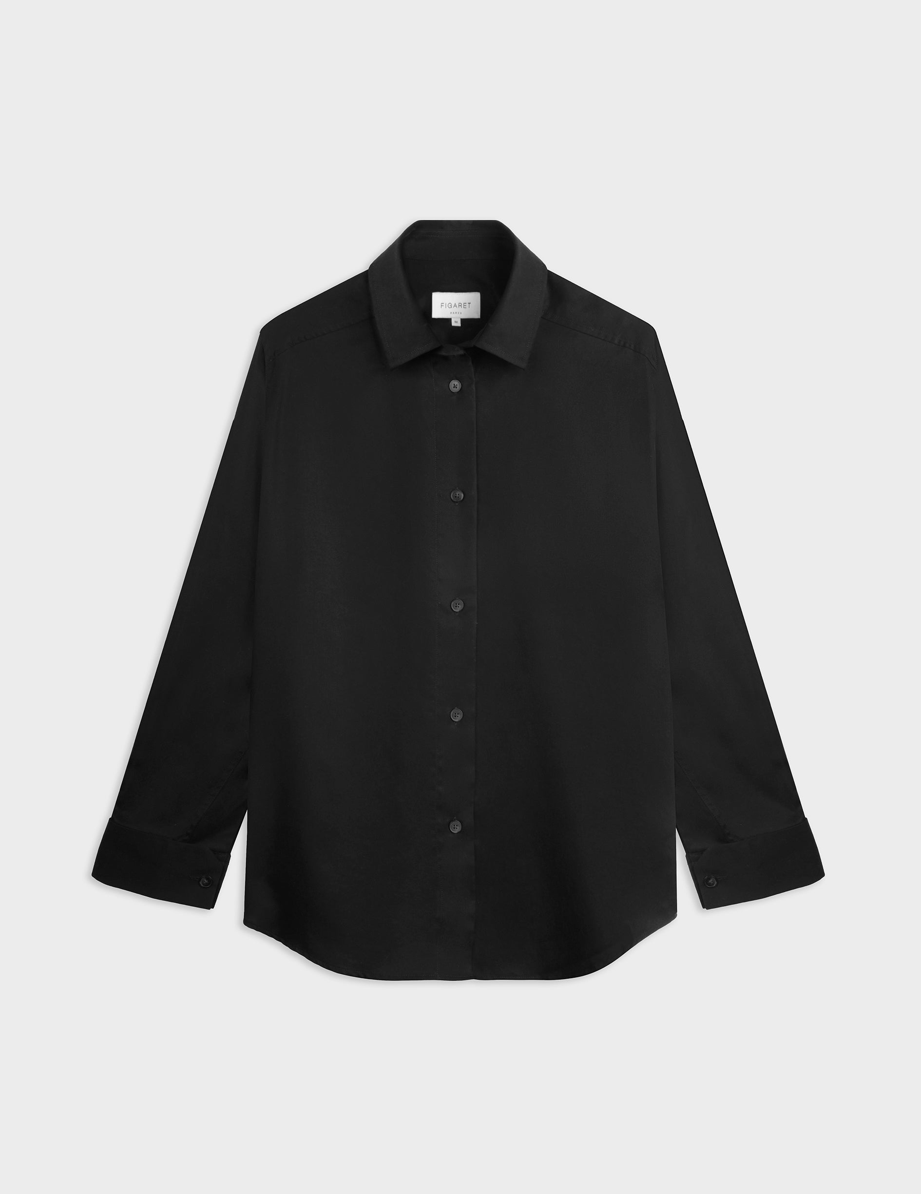 Black Hannah shirt - Lyocell - Shirt Collar - Musketeers Cuffs