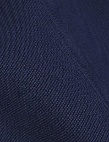 Navy blue Innaée shirt with hidden button placket