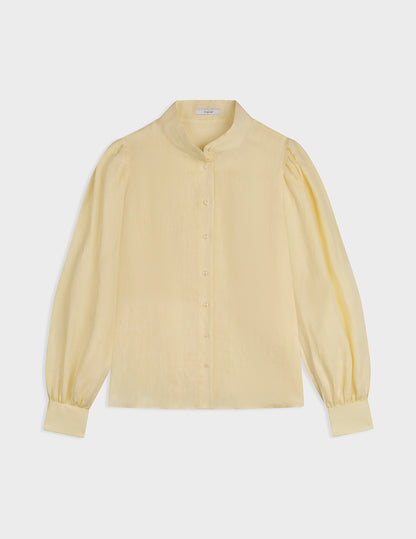 Chemise Lanaée en lin jaune