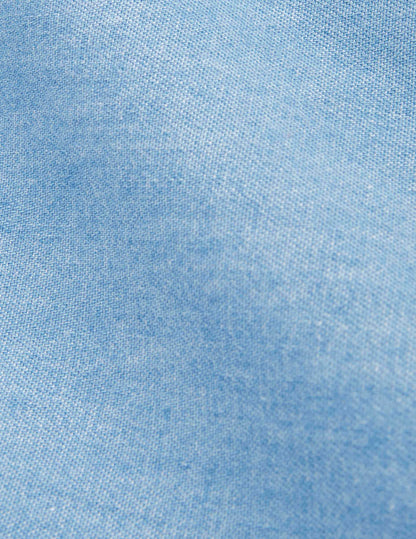 Laurine shirt with hidden buttons placket in light denim 