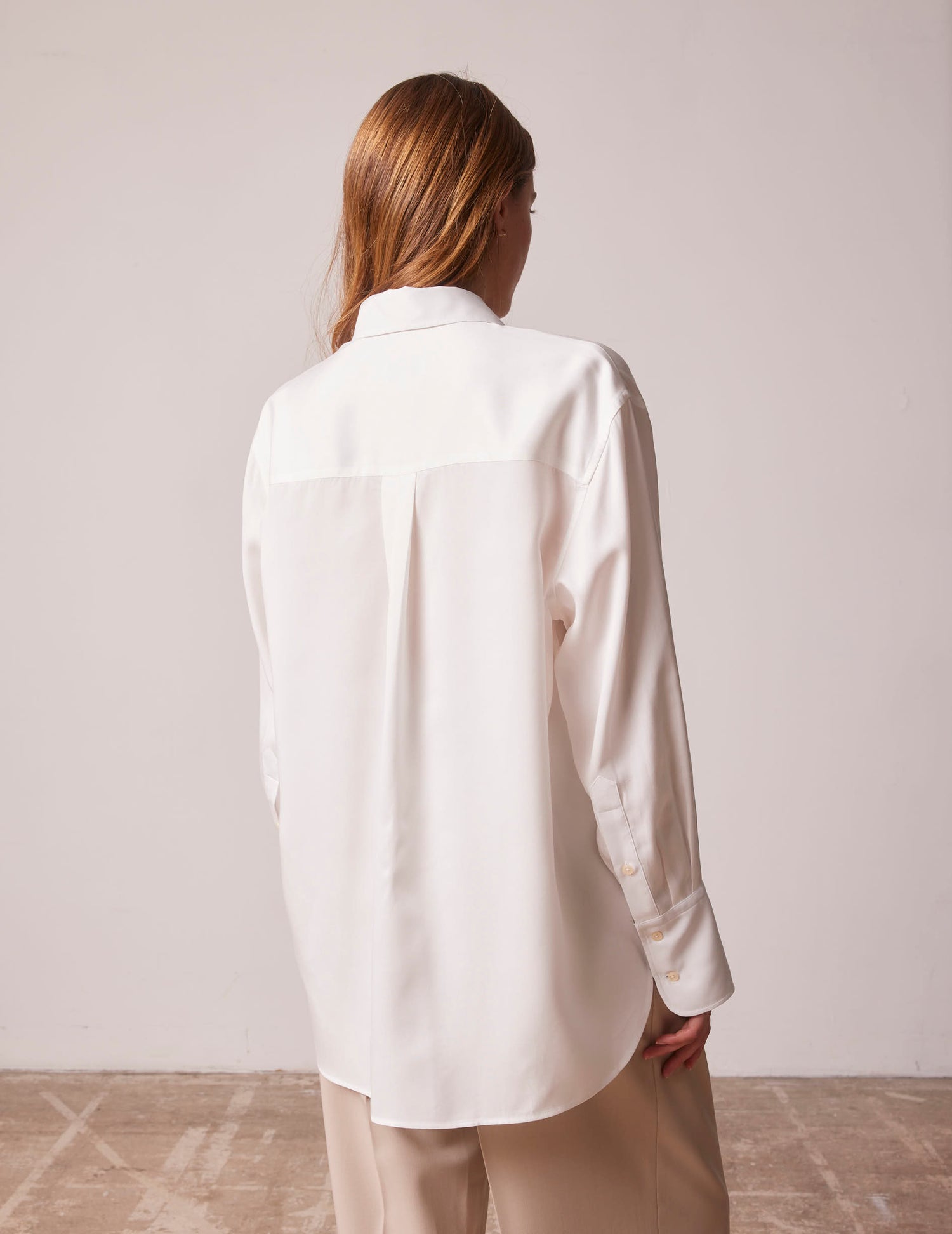 Oversized white Léa shirt - Twill - Chemise Collar#2