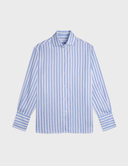 Oversized blue striped Léa shirt