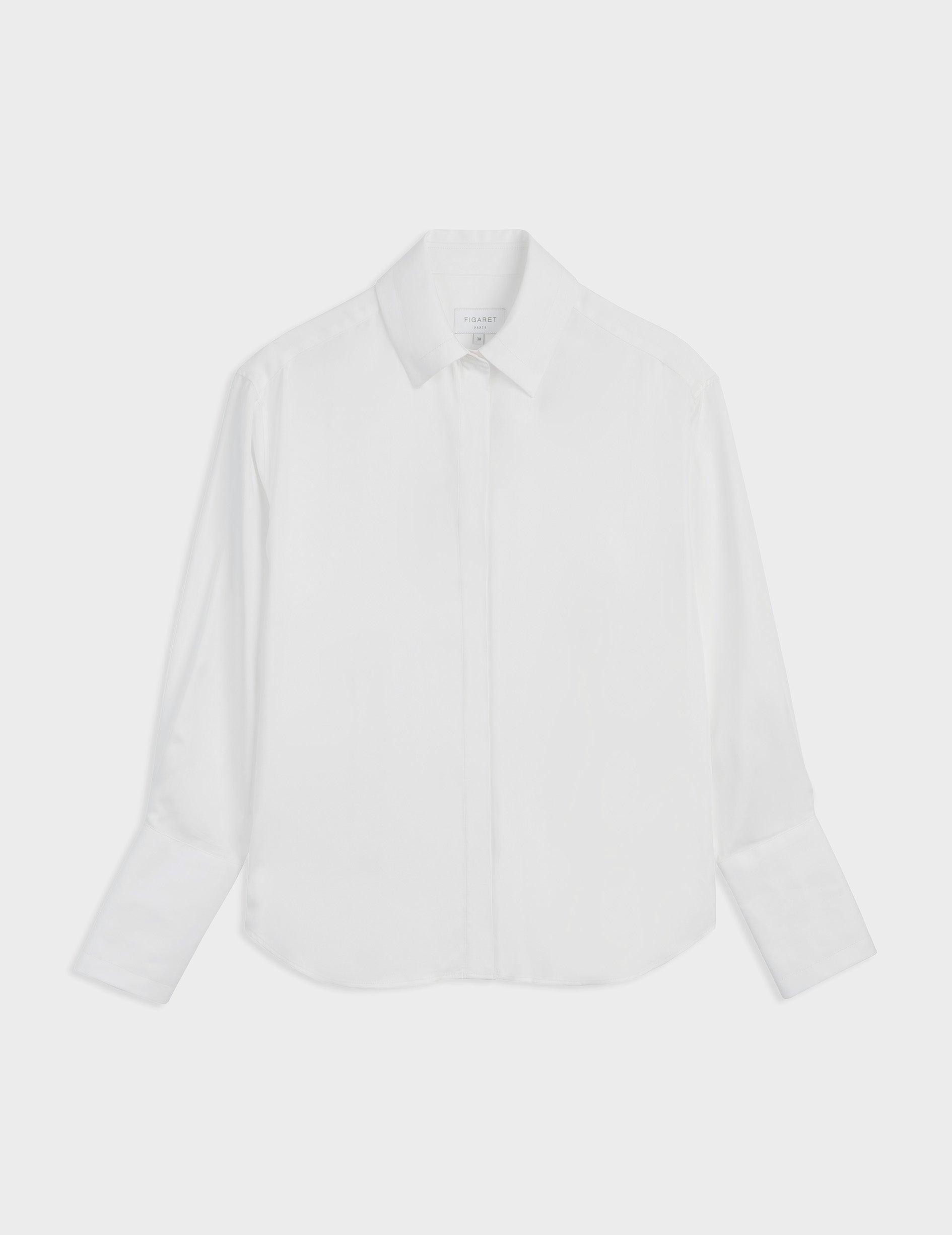 White Lilas shirt with hidden buttons placket