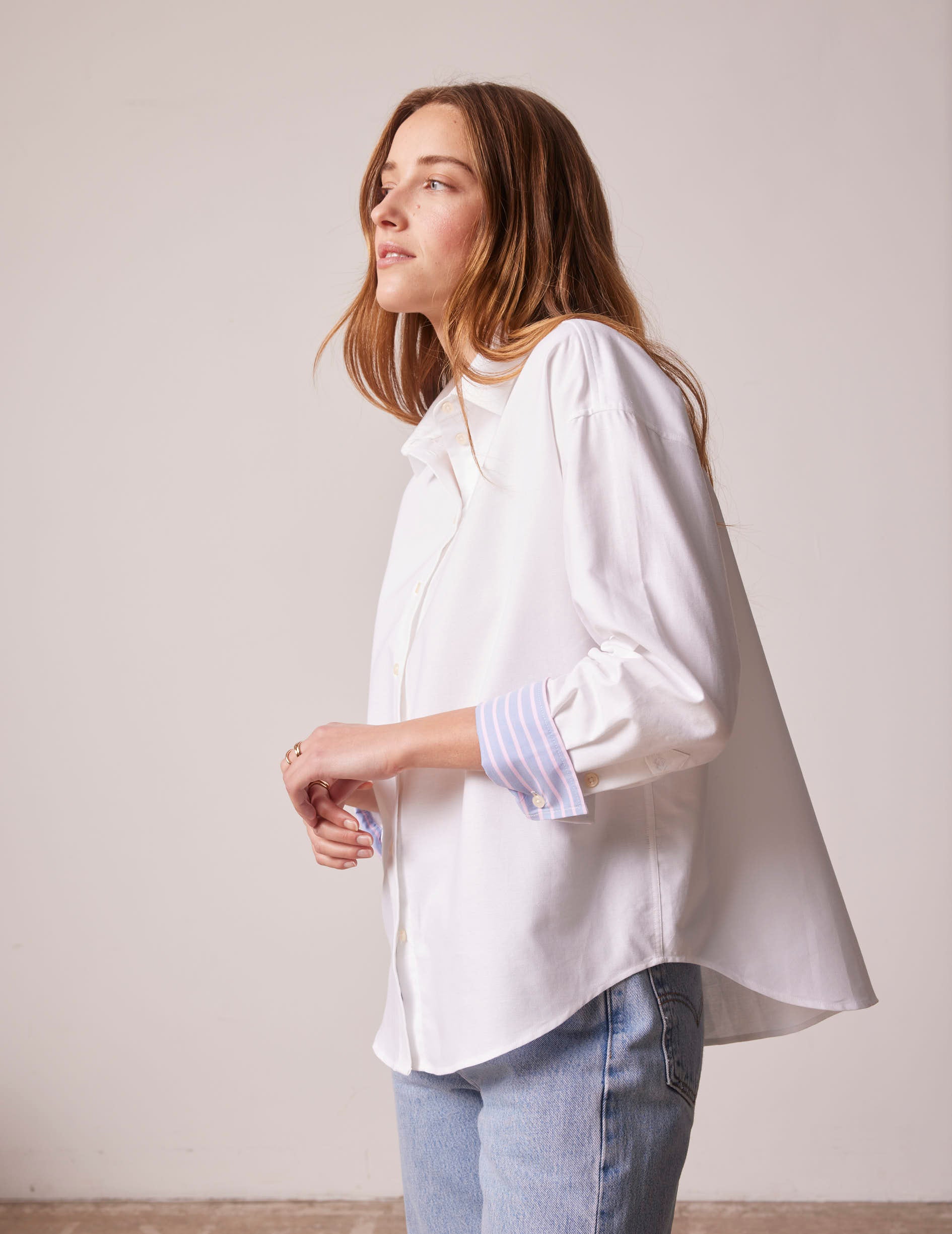 Chemise oversize Lizandra blanche - Oxford - Col Chemise