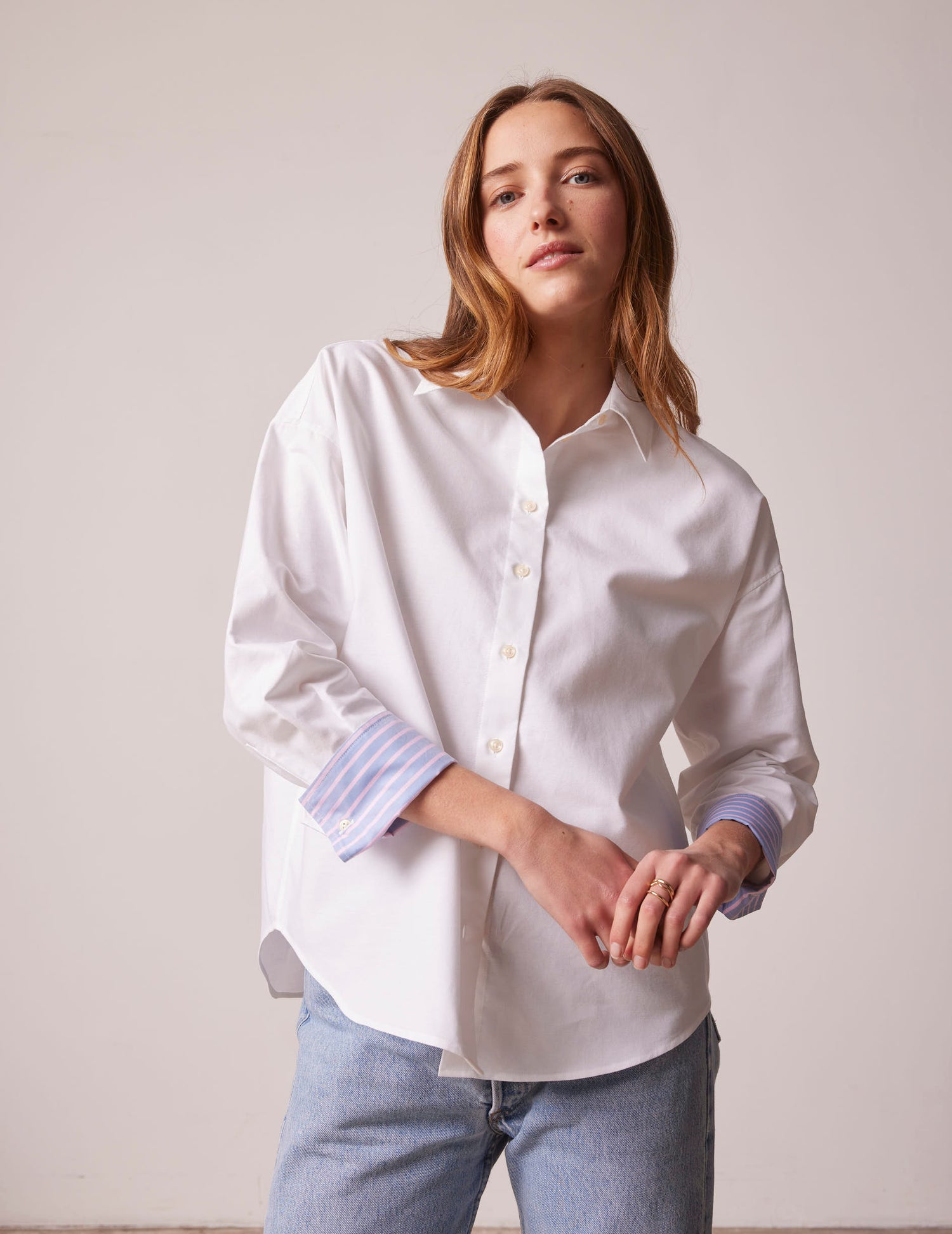 Chemise oversize Lizandra blanche - Oxford - Col Chemise#3