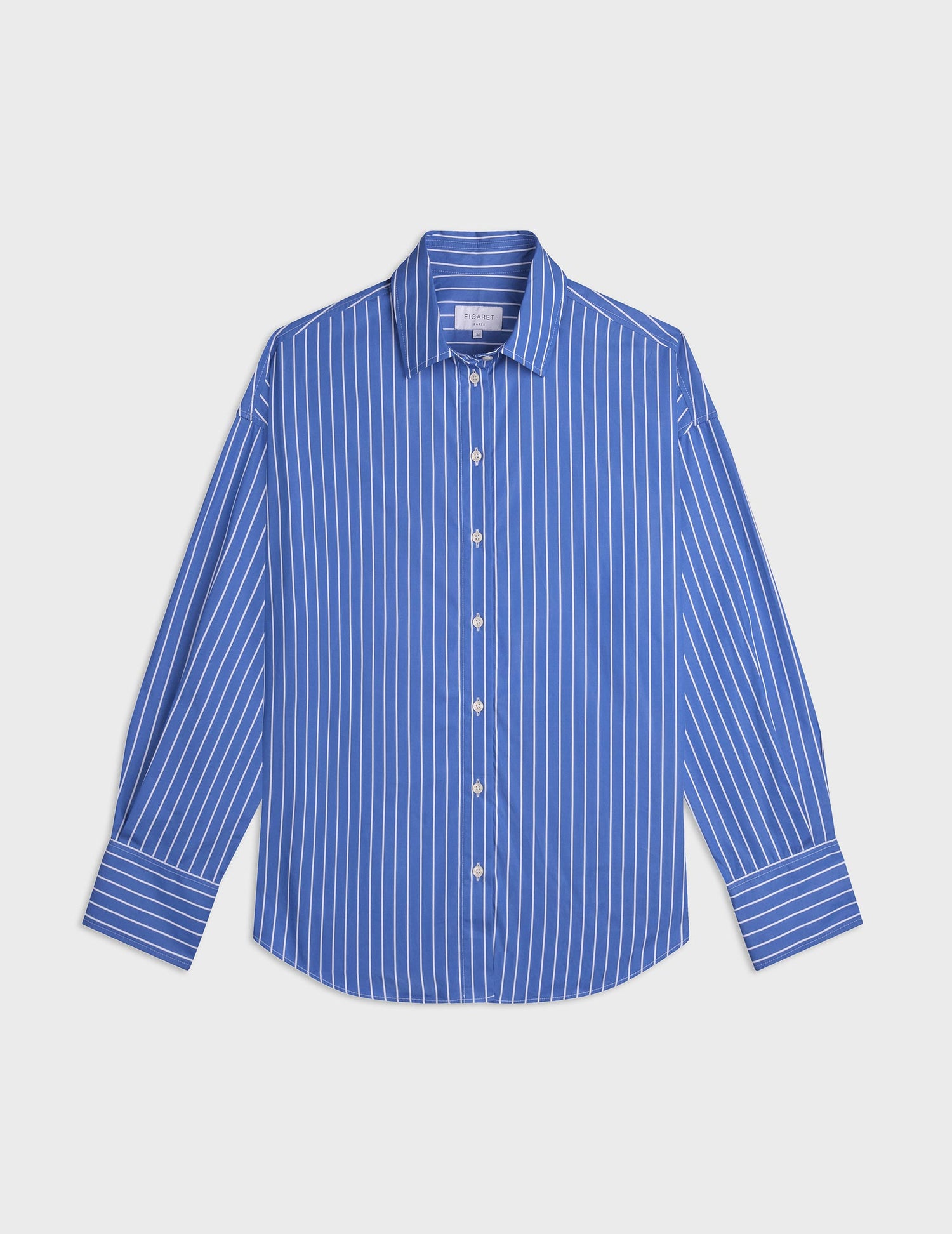 Lizandra blue striped oversized shirt - Poplin - Shirt Collar#5