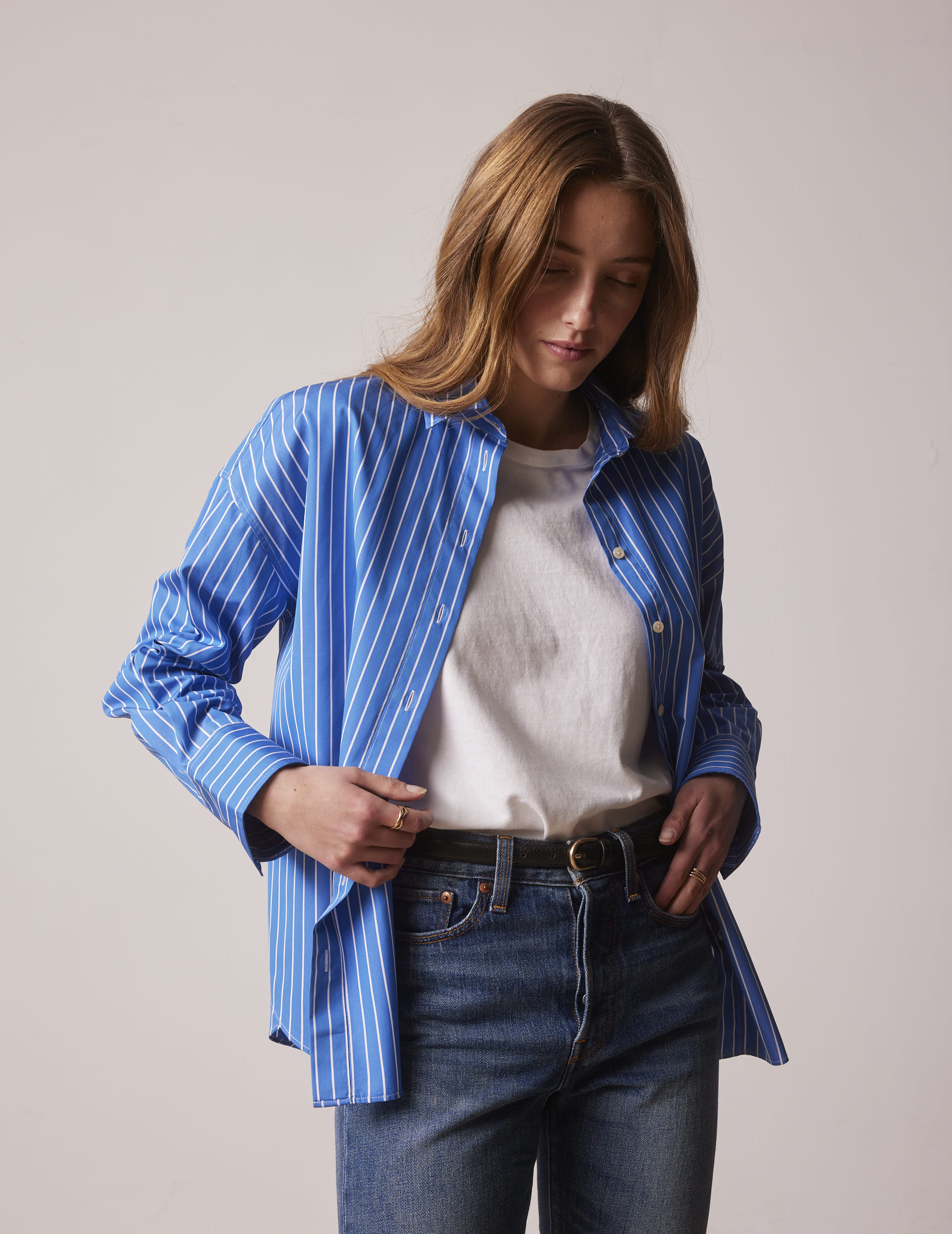 Lizandra blue striped oversized shirt