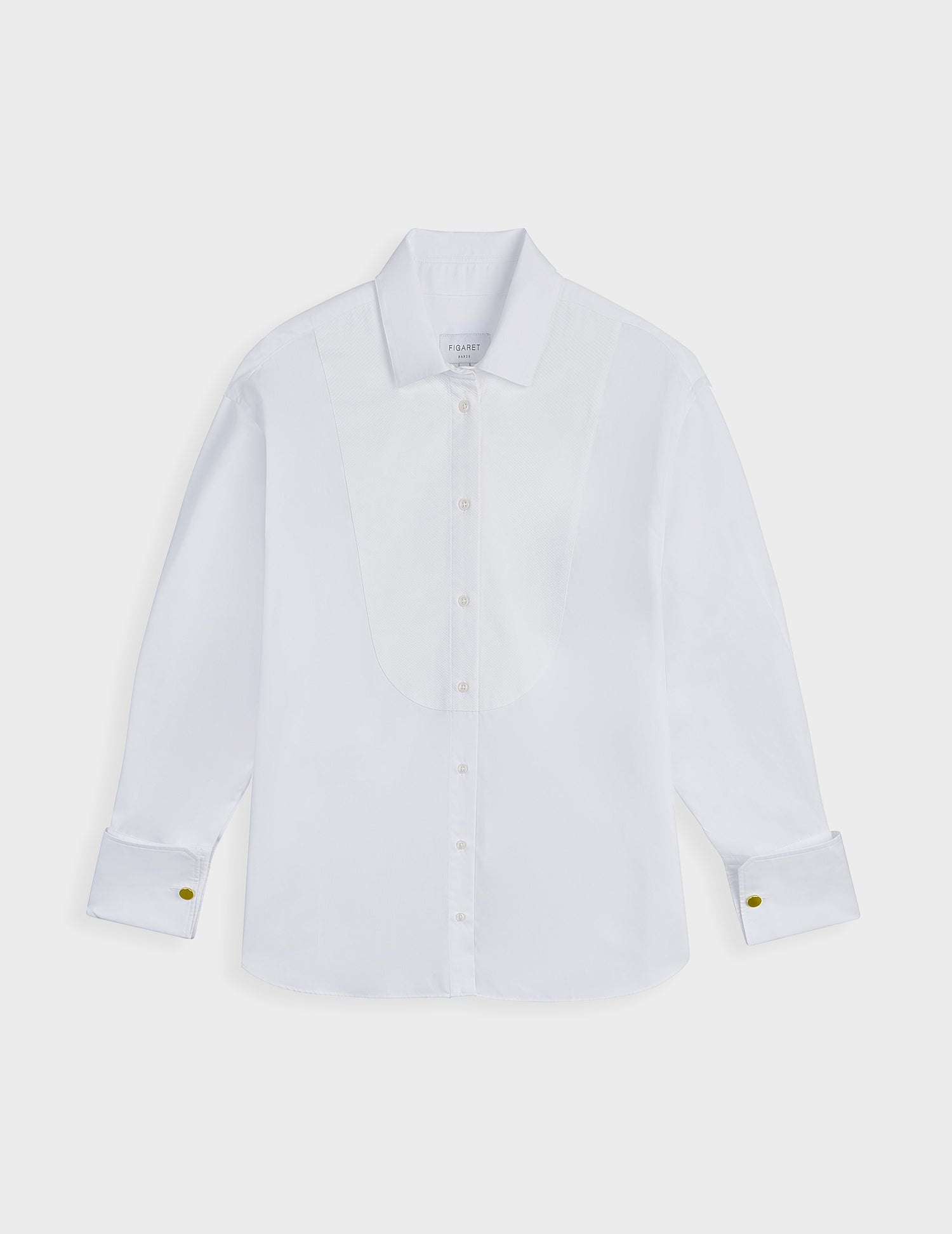 Oversized Louna shirt with bib - Popeline - Officier Collar#5