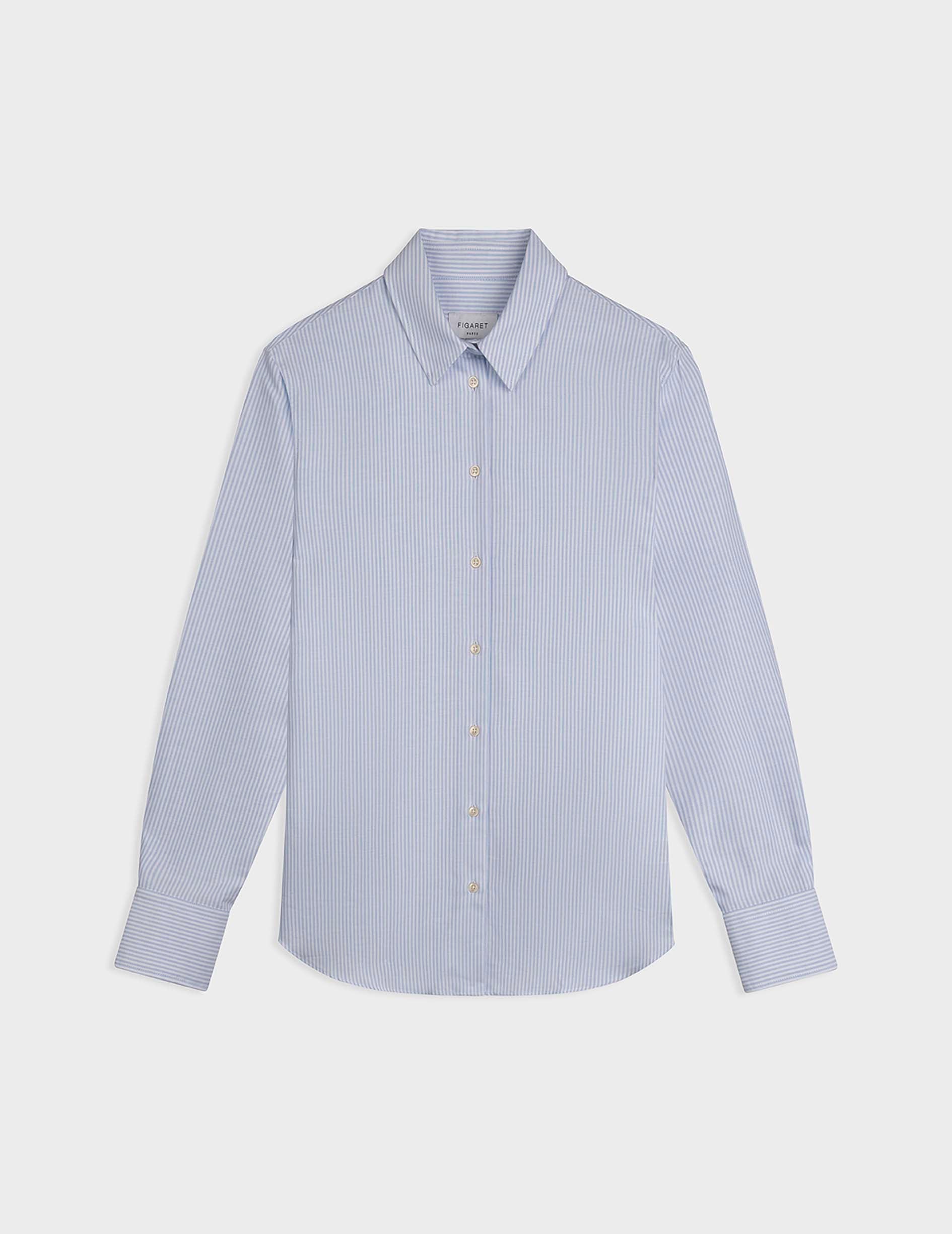 Blue striped Marion shirt - Oxford - Shirt Collar