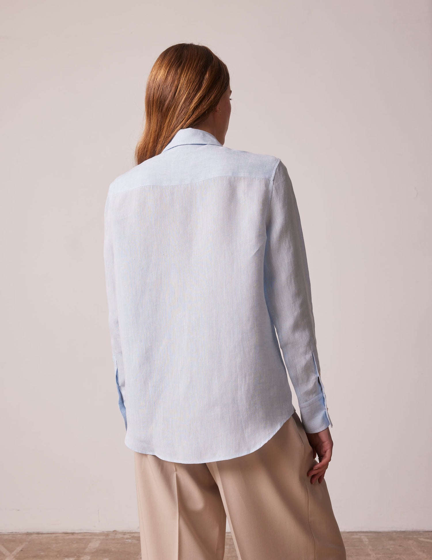 Marion shirt in blue linen - Linen - Shirt Collar#2