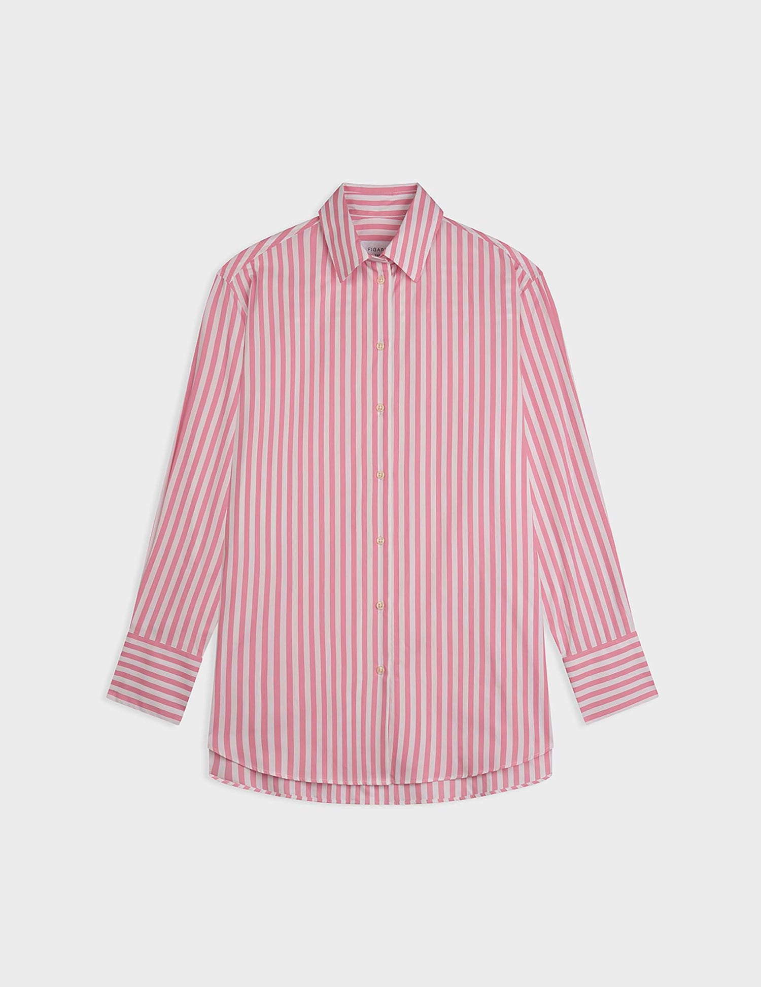 Oversized pink striped Mathilde shirt - Popeline - Chemise Collar#4