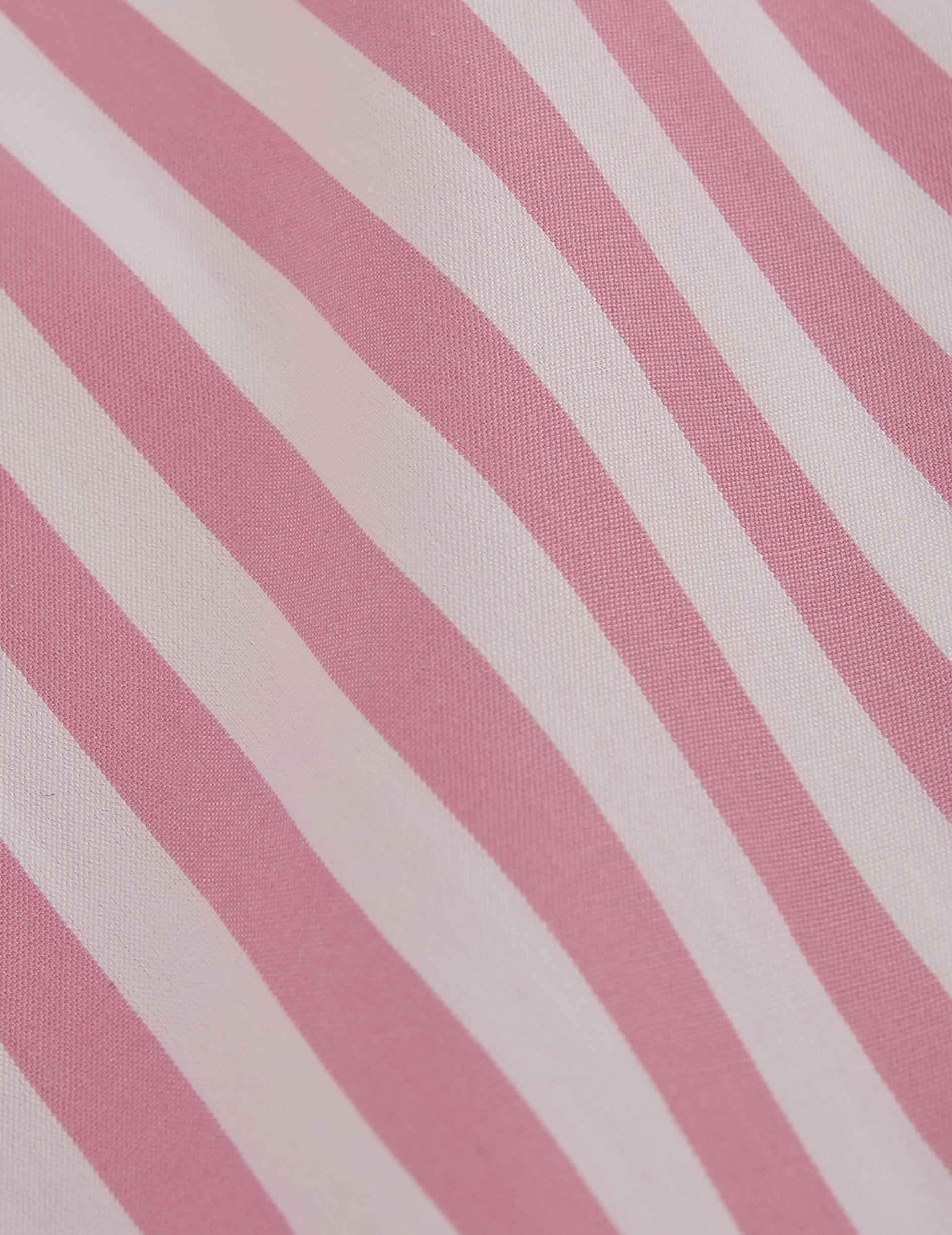 Oversized pink striped Mathilde shirt - Popeline - Chemise Collar