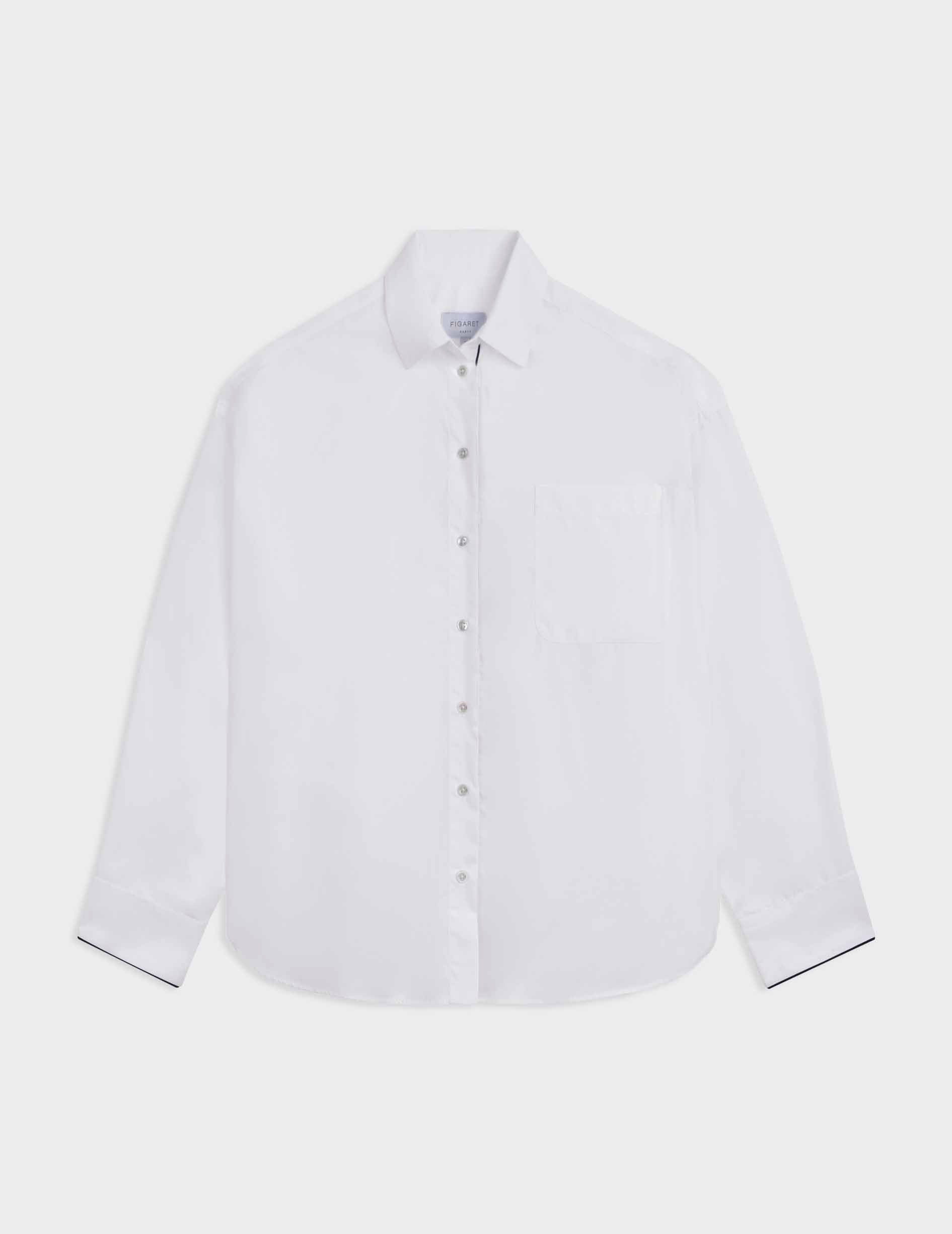 Oversized white Soffy shirt - Popeline - Chemise Collar