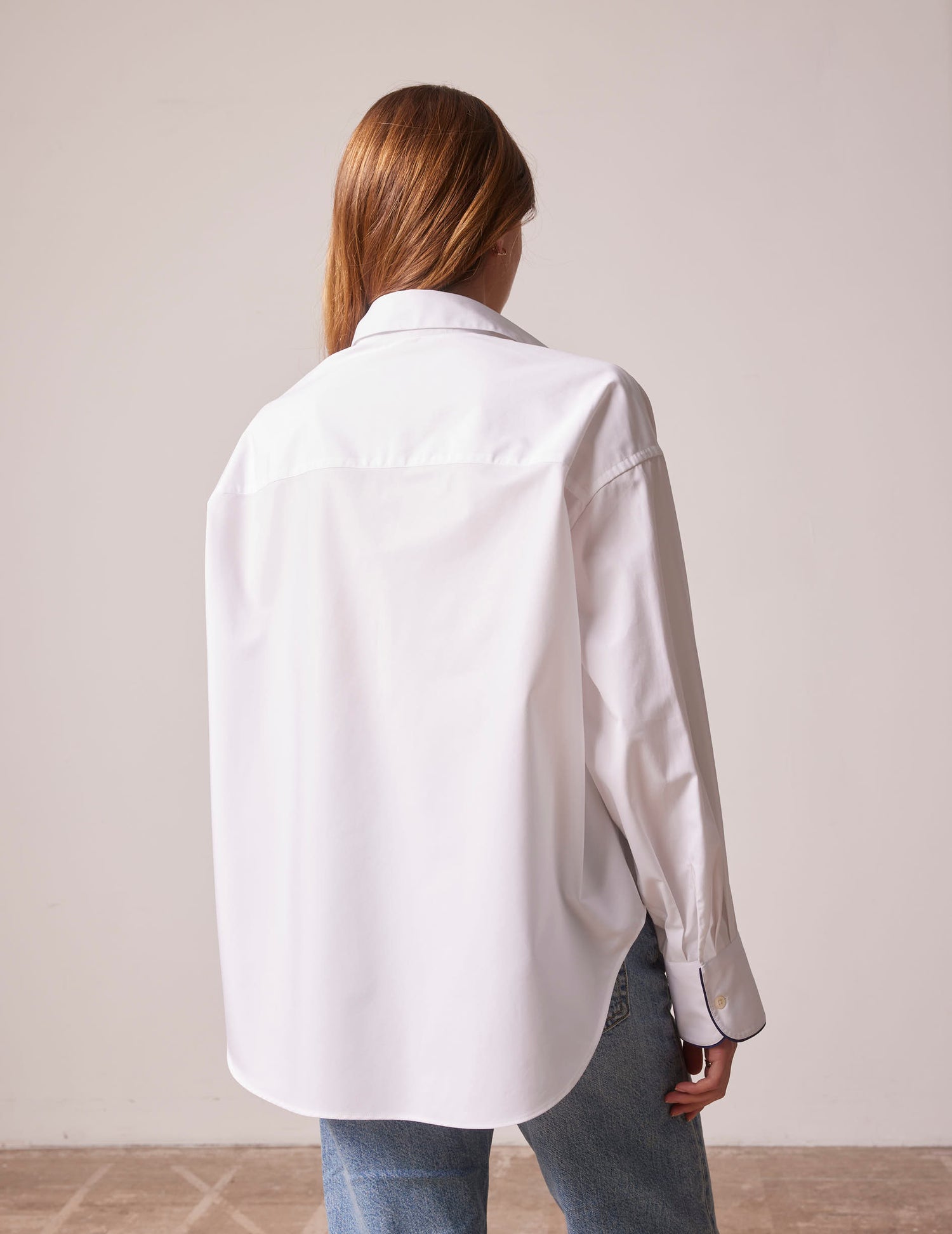 Oversized white Soffy shirt - Popeline - Chemise Collar#2