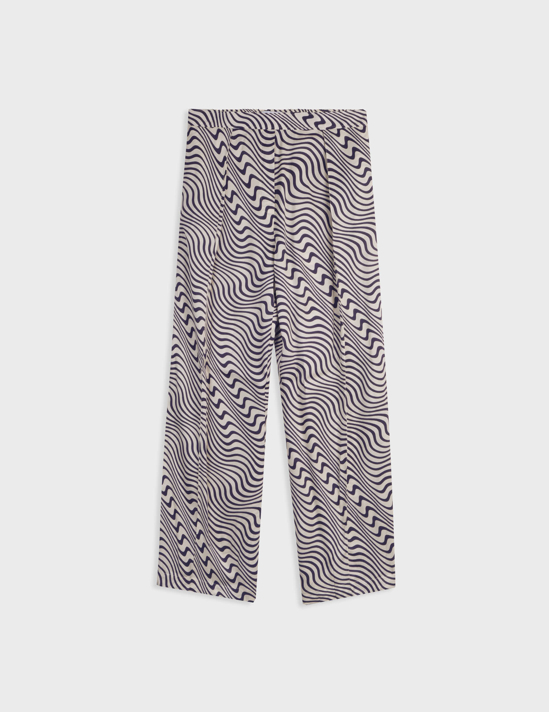 Pantalon Laeticia en viscose imprimée marine