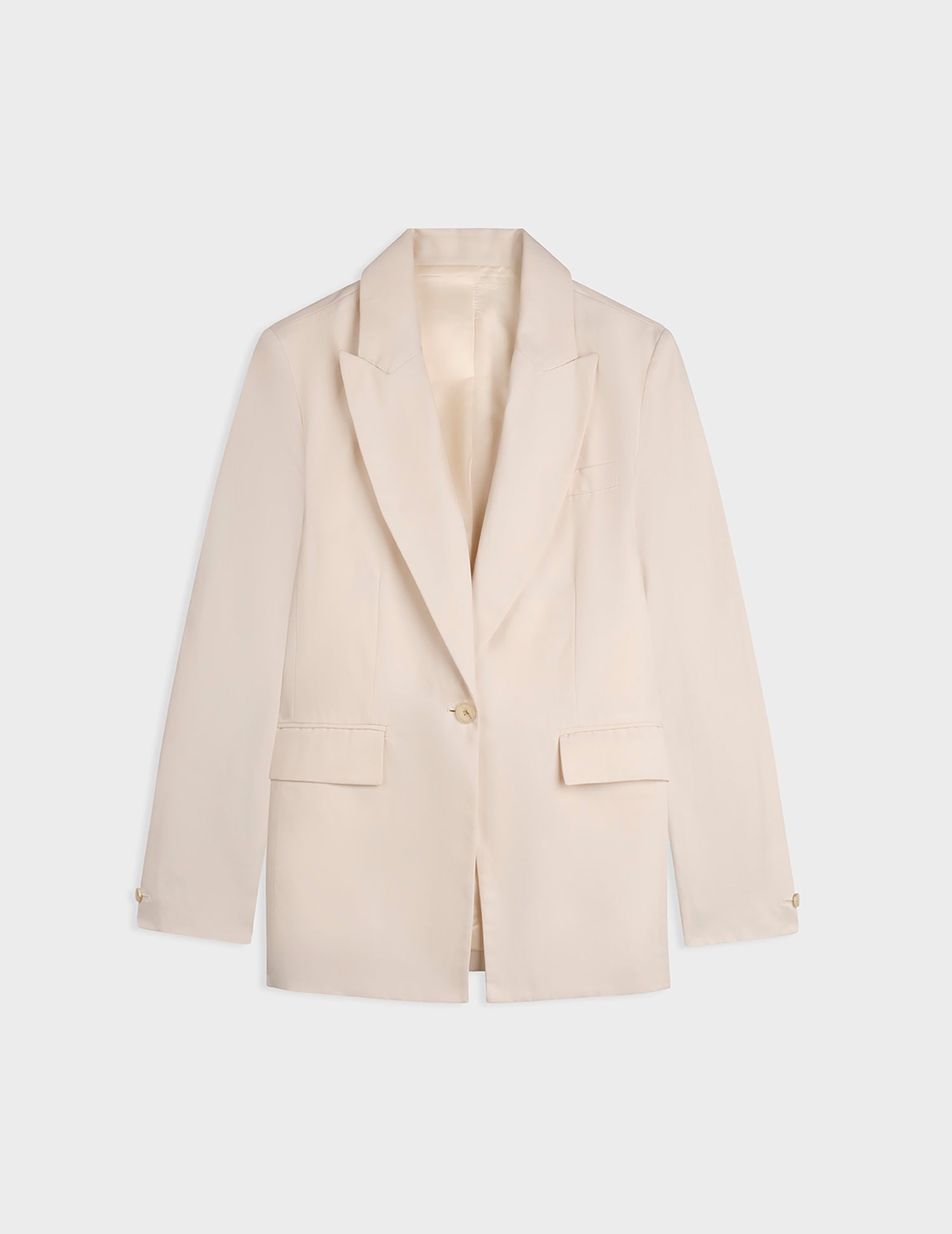 Blazer Lyvia en coton et lin écru