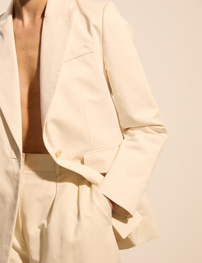 Ecru Lyvia blazer in cotton and linen