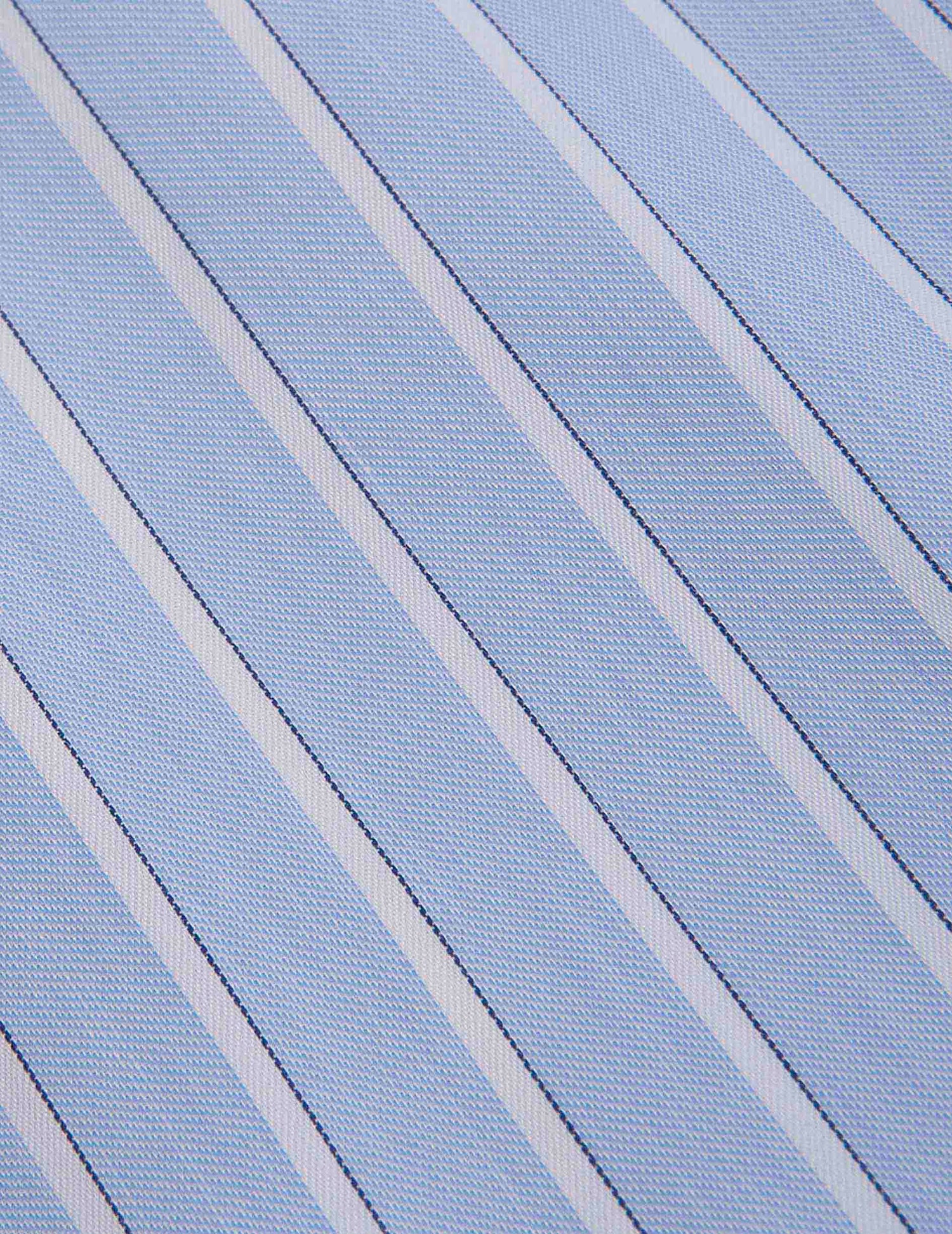 Blue striped classic shirt - Twill - Américain Collar#2