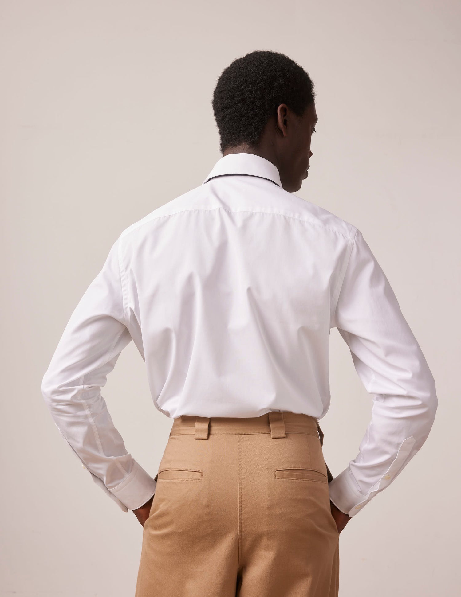 White semi-fitted shirt - Popeline - English Collar#4