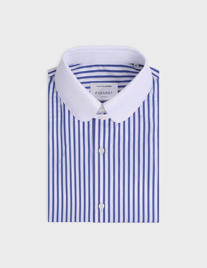 Blue striped semi-fitted shirt