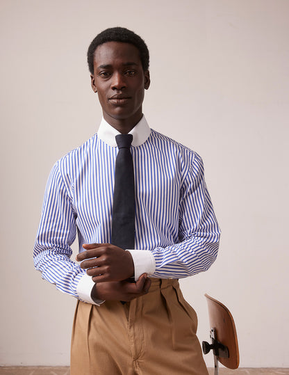 Blue striped semi-fitted shirt