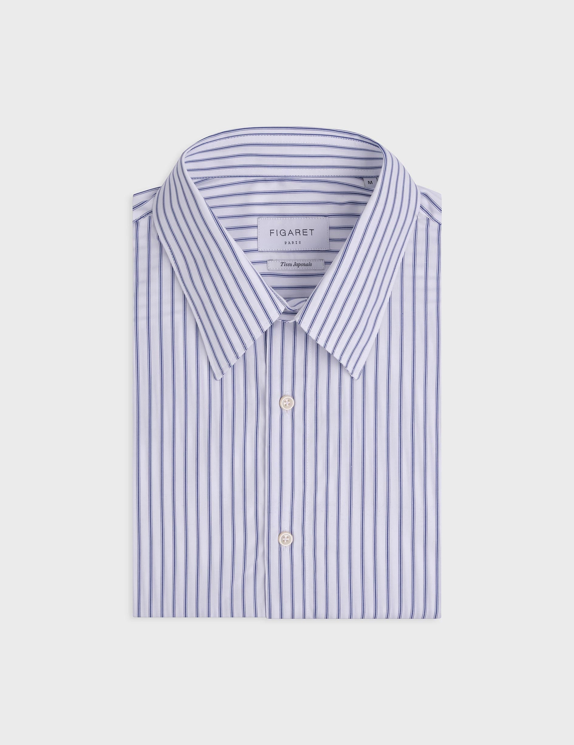 Antonin navy striped shirt - Poplin - Prodigious Collar