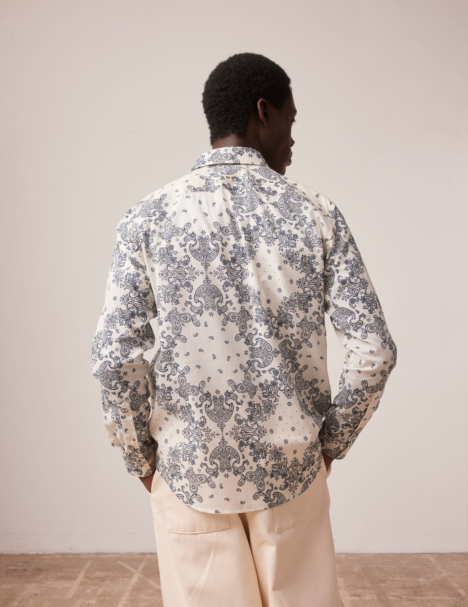 White print Antonin shirt - cotton voile - Prodigious Collar#3