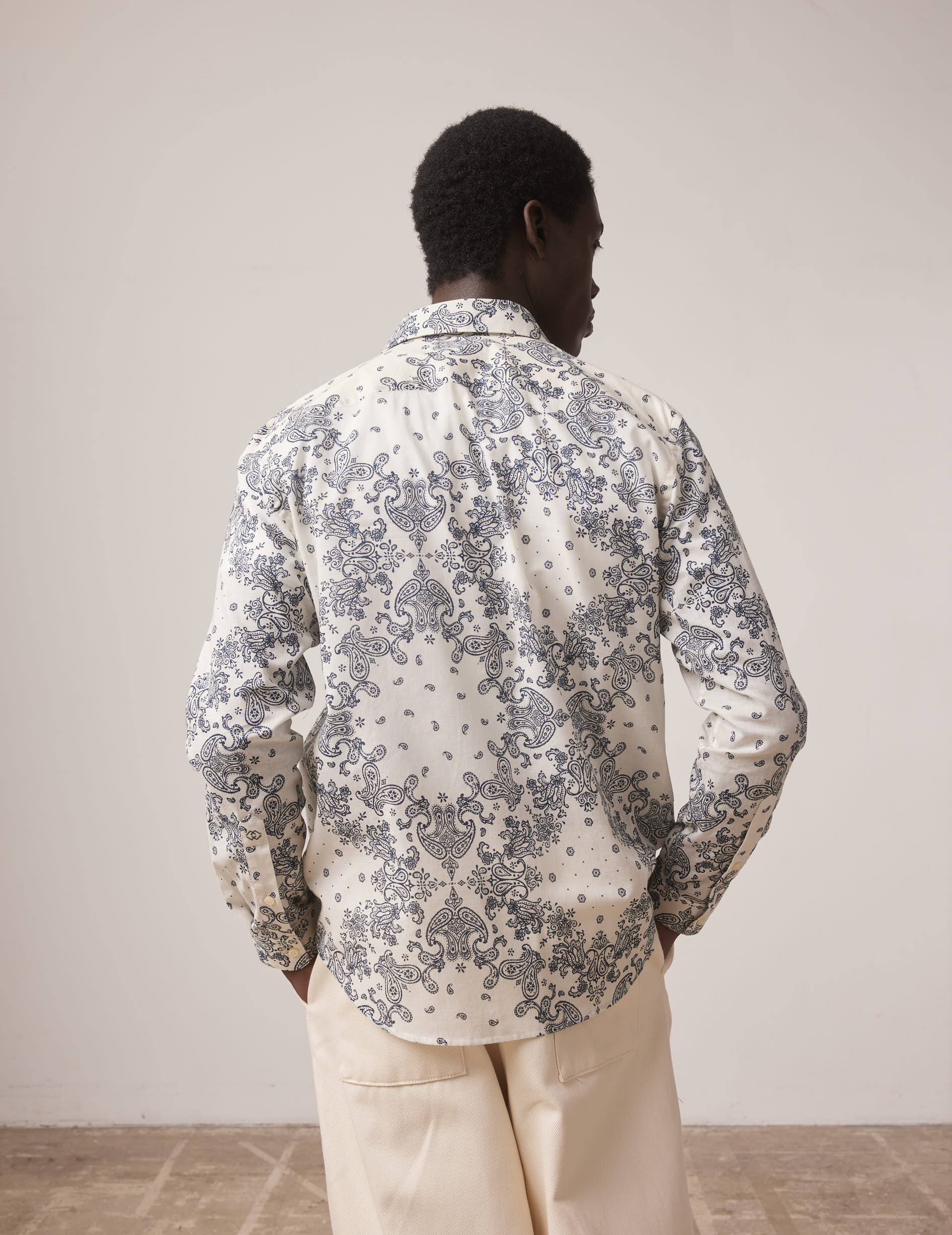 White print Antonin shirt - cotton voile - Prodigious Collar