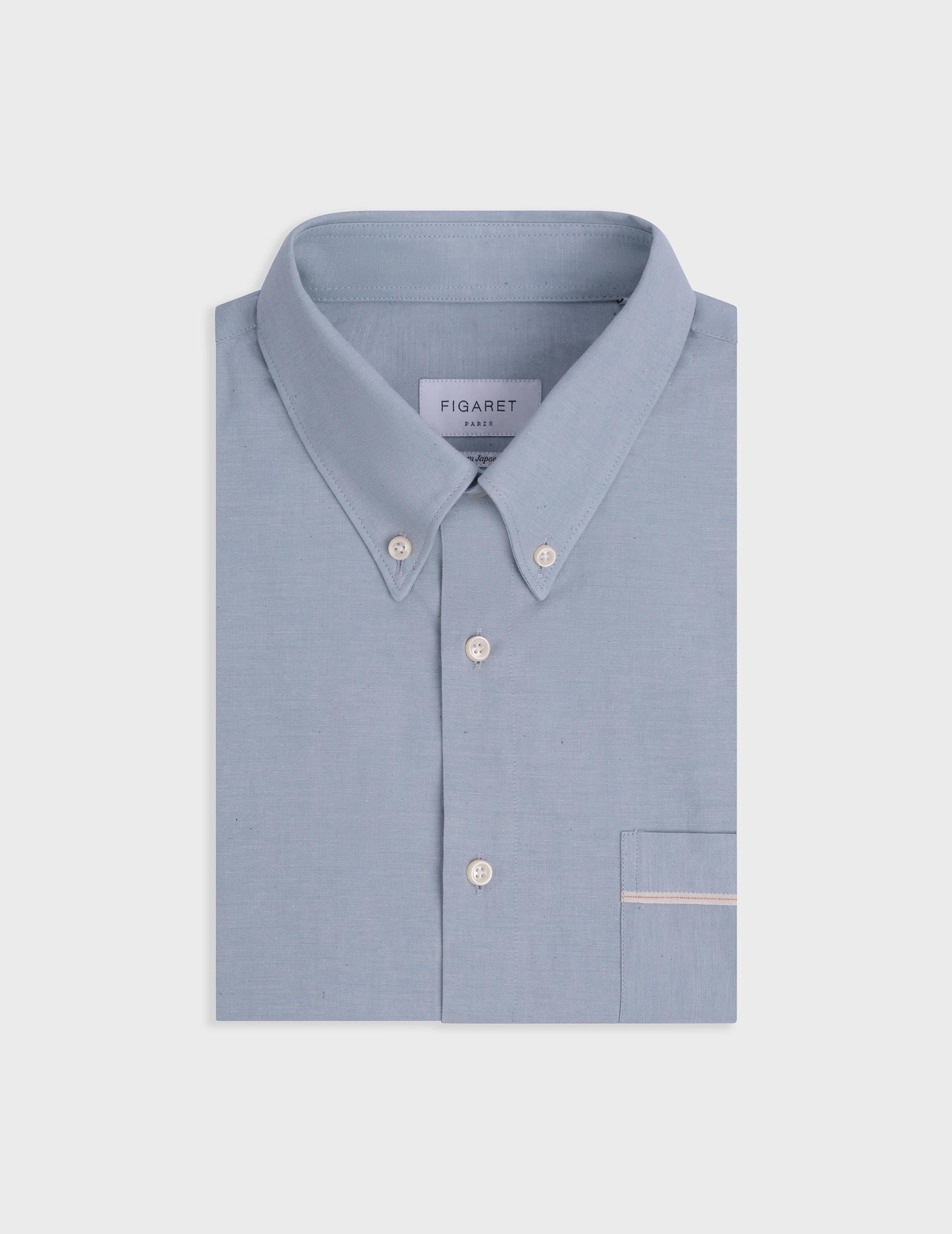 Blue Armand shirt - Toile selvedge - Prodigieux boutonné Collar