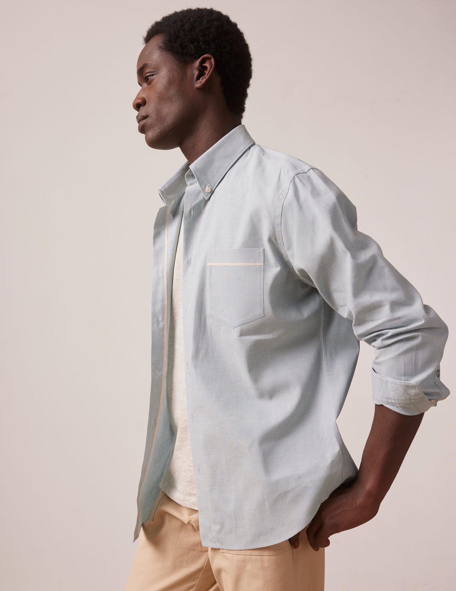 Blue Armand shirt - Toile selvedge - Prodigieux boutonné Collar