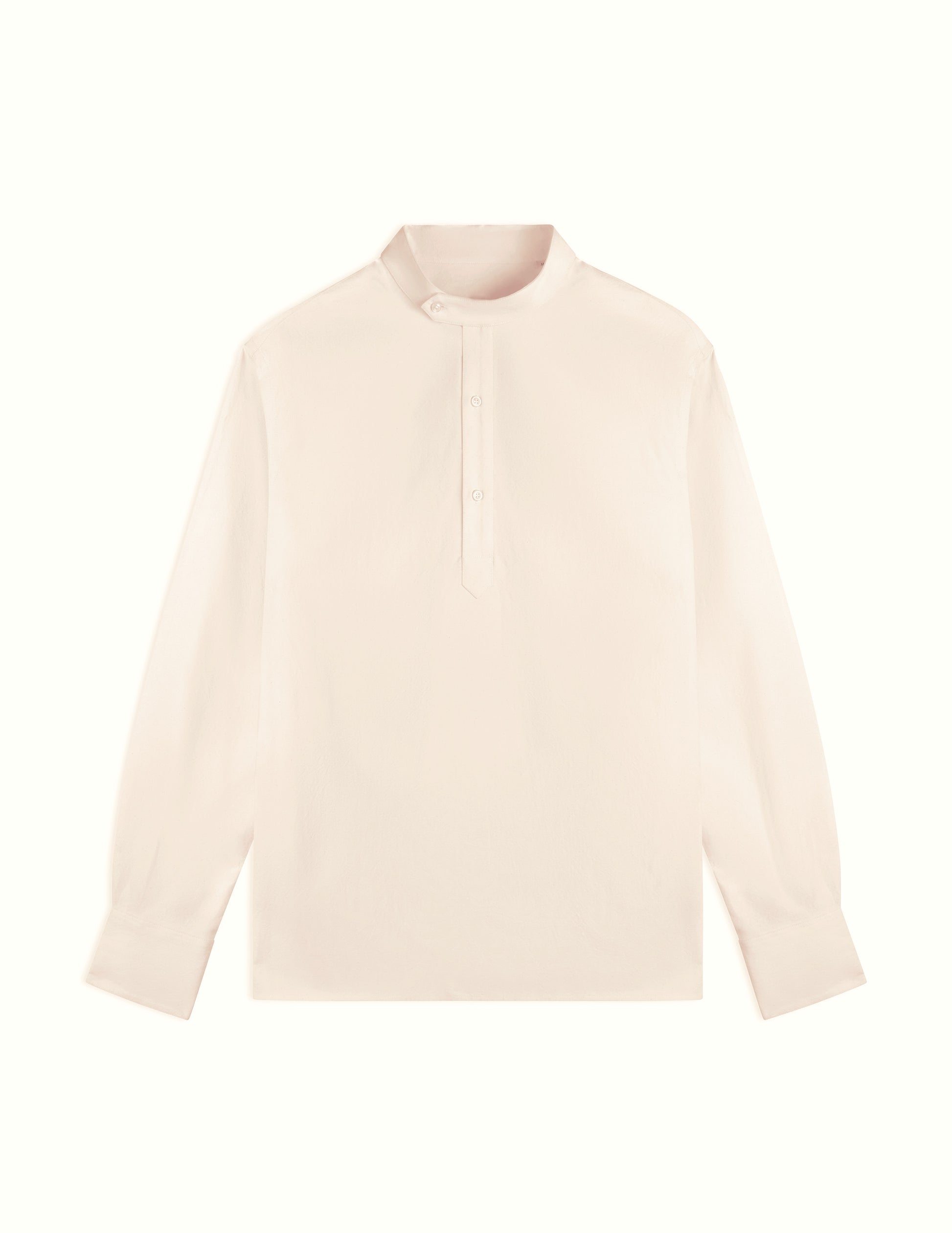 Arthur unisex popover shirt ecru - Coton canvas - Officer in deported point Collar