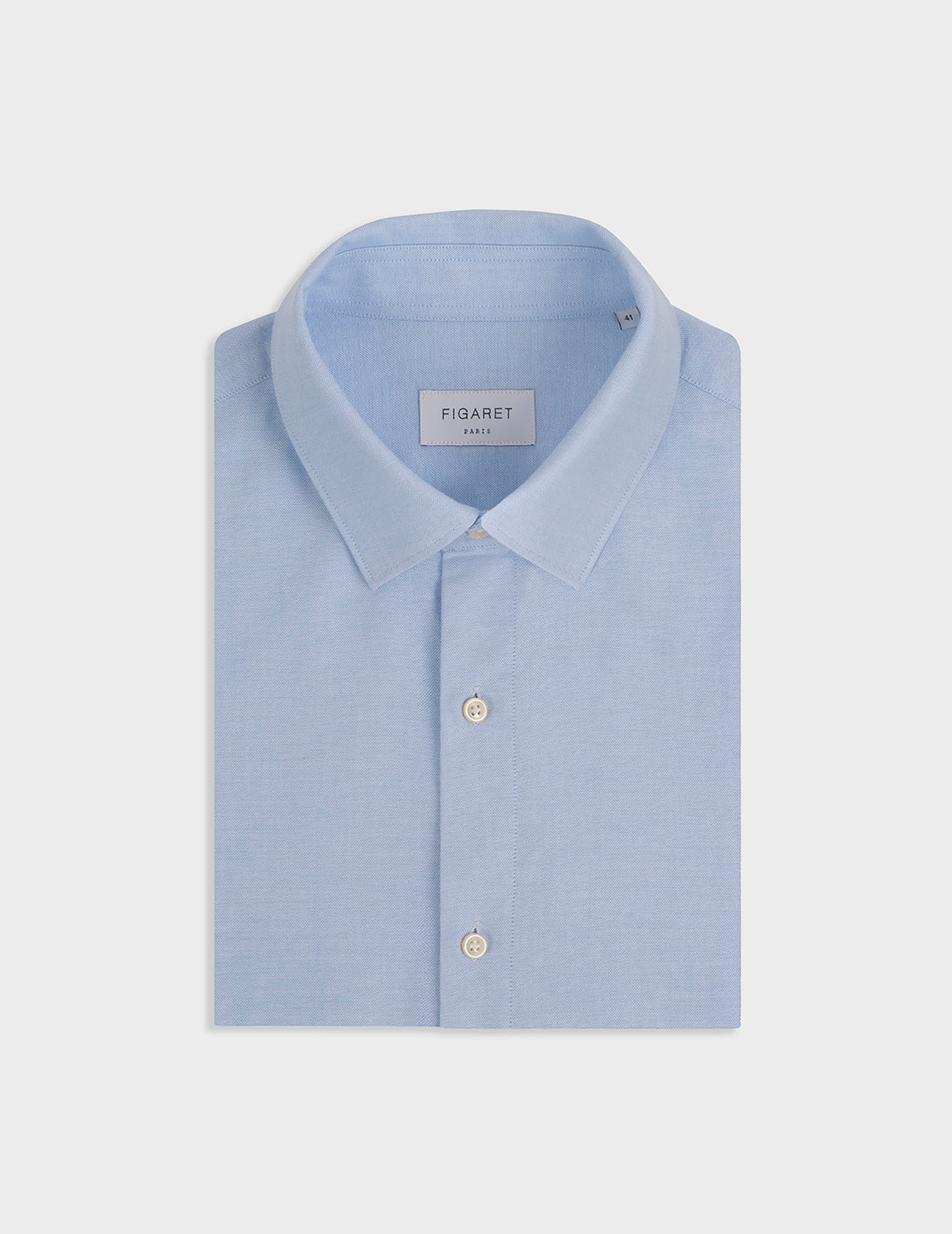 Chemise Auguste bleue - Oxford - Col Français#3