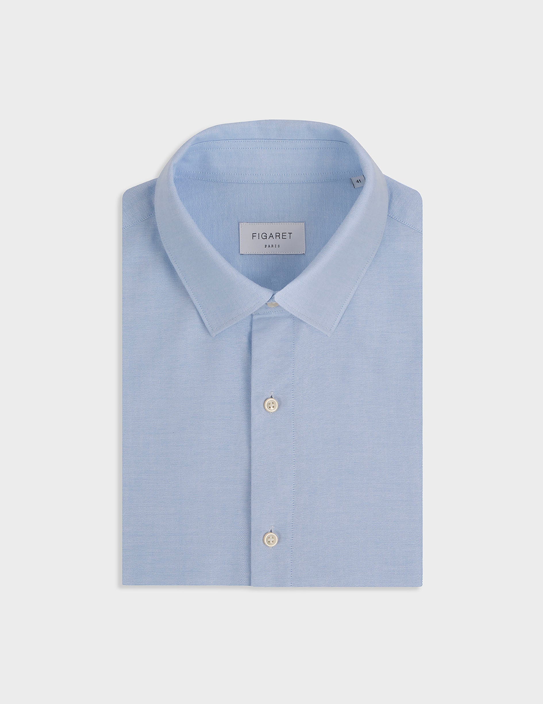 Blue Auguste shirt - Oxford - Français Collar