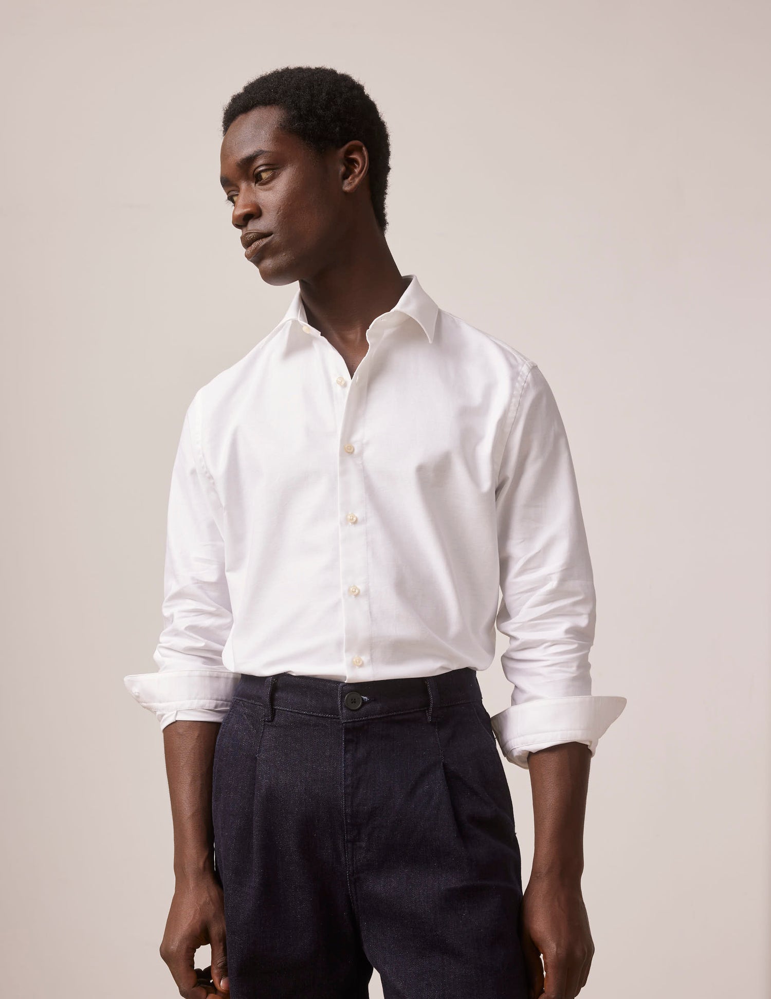 Chemise Auguste blanche - Oxford - Col Français