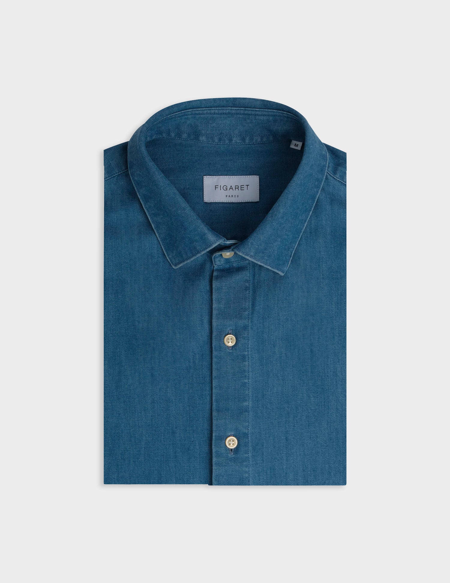 Blue denim Auguste shirt - Denim - Français Collar#6