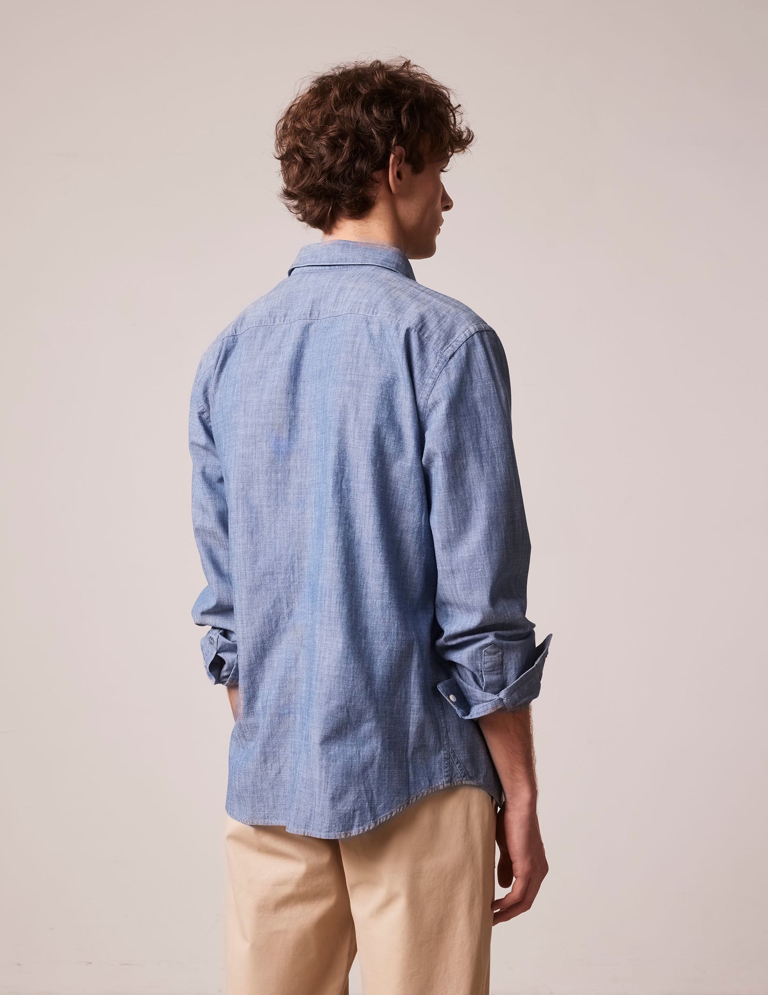 Blue Auguste shirt - Chambray - Français Collar#2