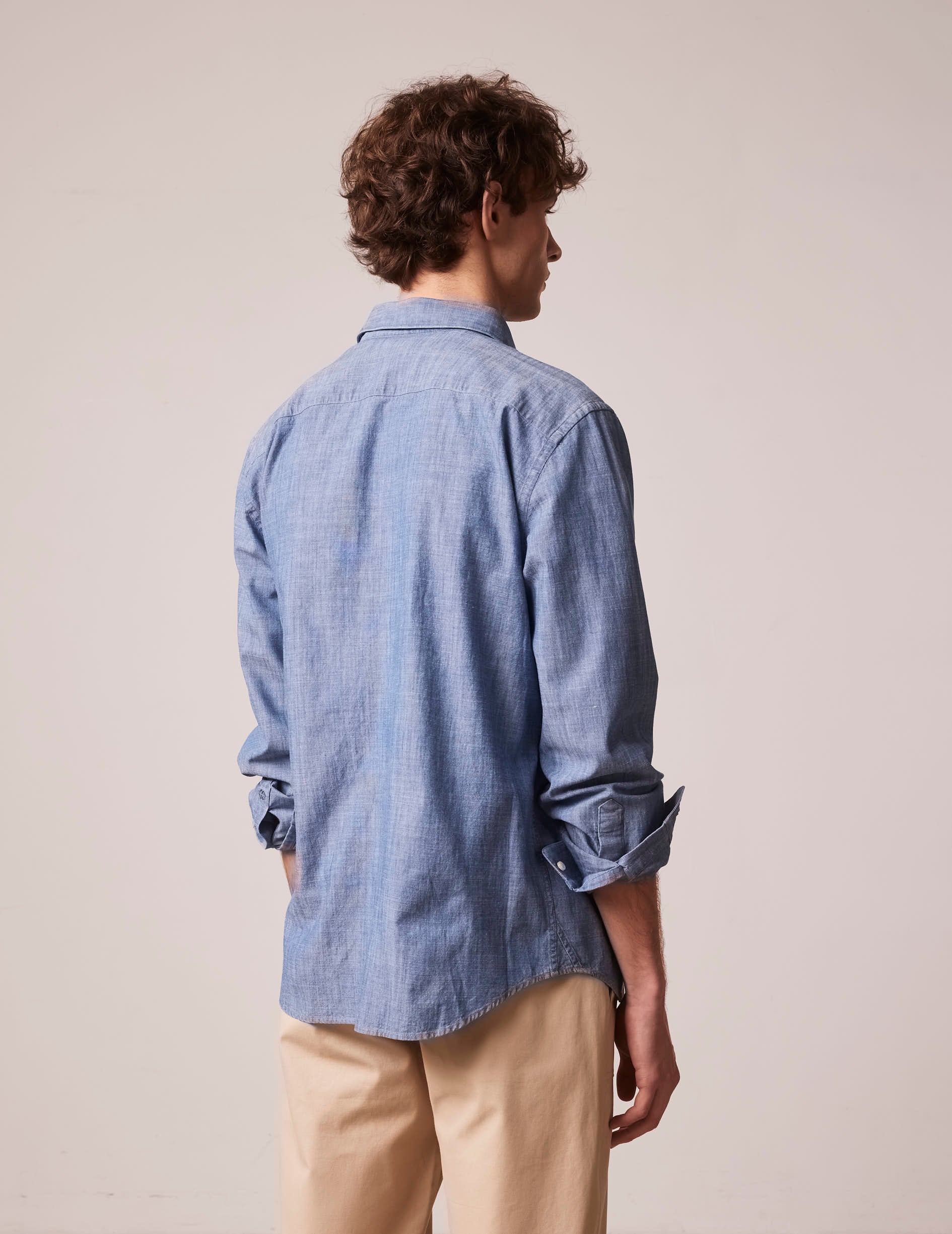 Blue Auguste shirt - Chambray - Français Collar