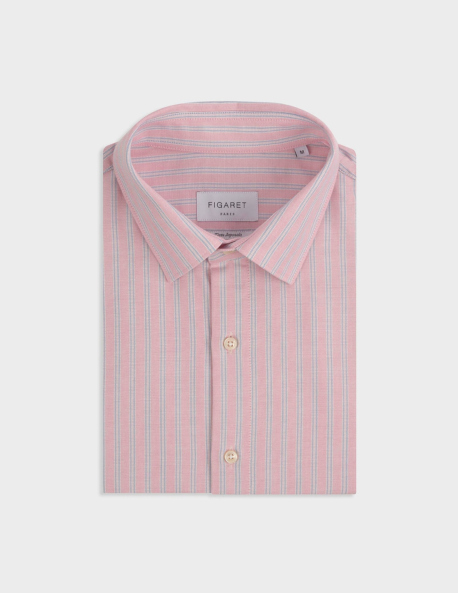 Chemise Auguste rayée rose - Oxford - Col Français#3