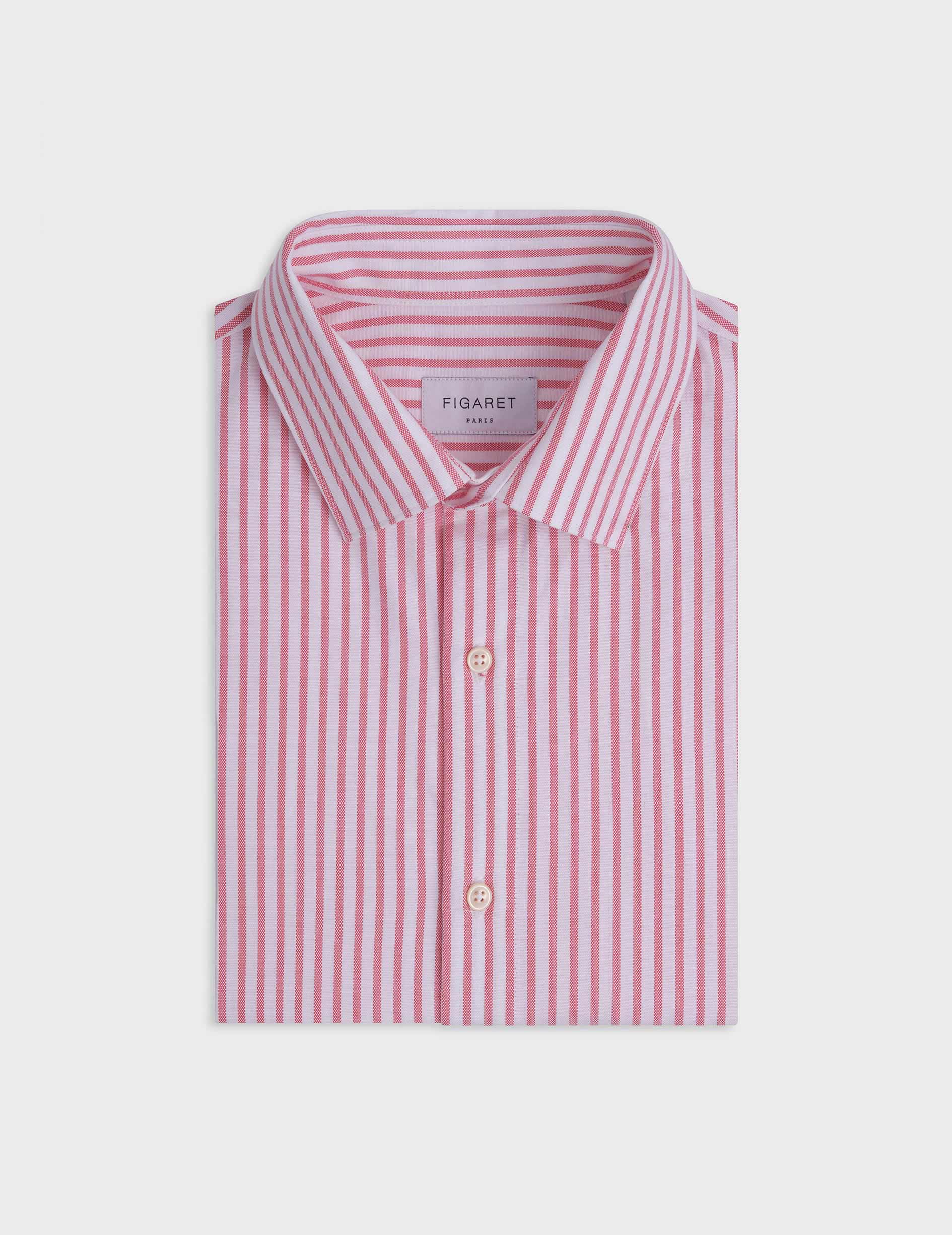 Coral striped Auguste shirt - Oxford - French Collar