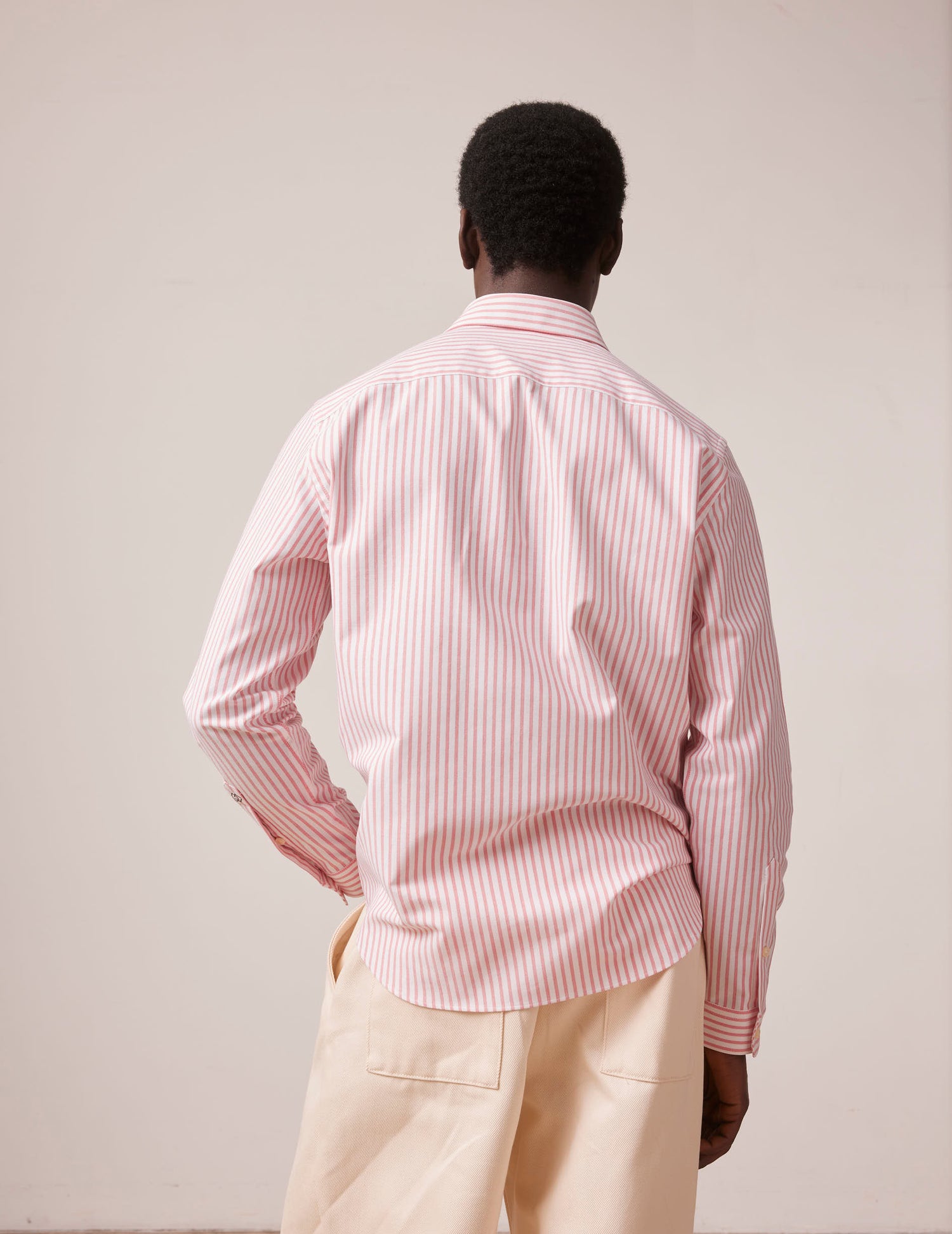 Coral striped Auguste shirt - Oxford - French Collar#3