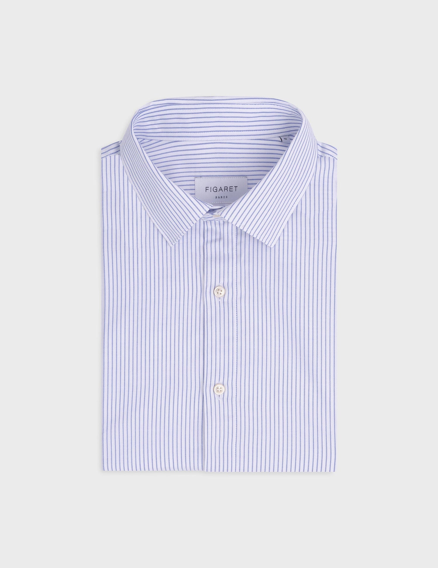 Chemise Auguste rayée bleue - Oxford - Col Français#3