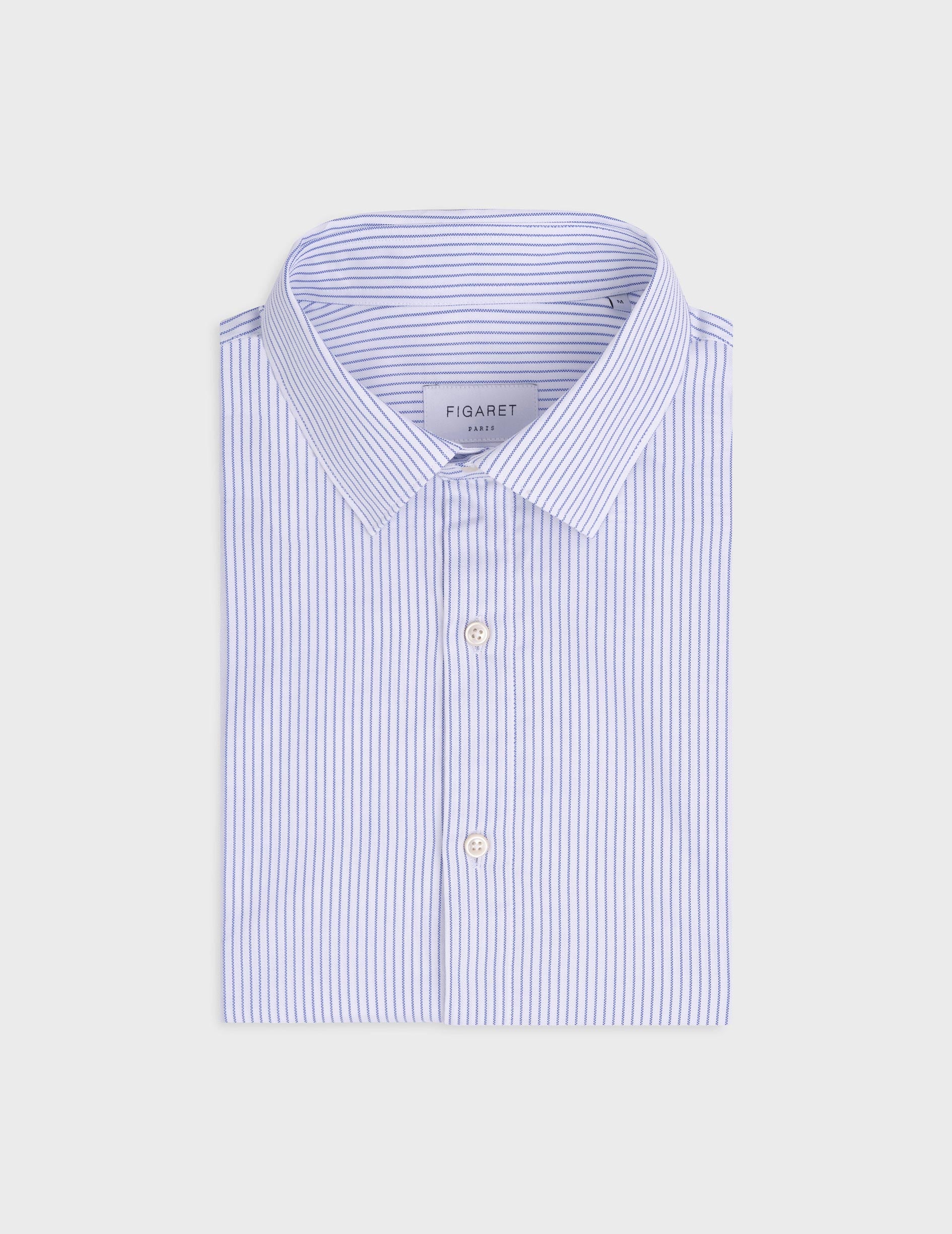 Blue striped Auguste shirt - Oxford - French Collar