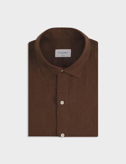 Brown linen Auguste shirt