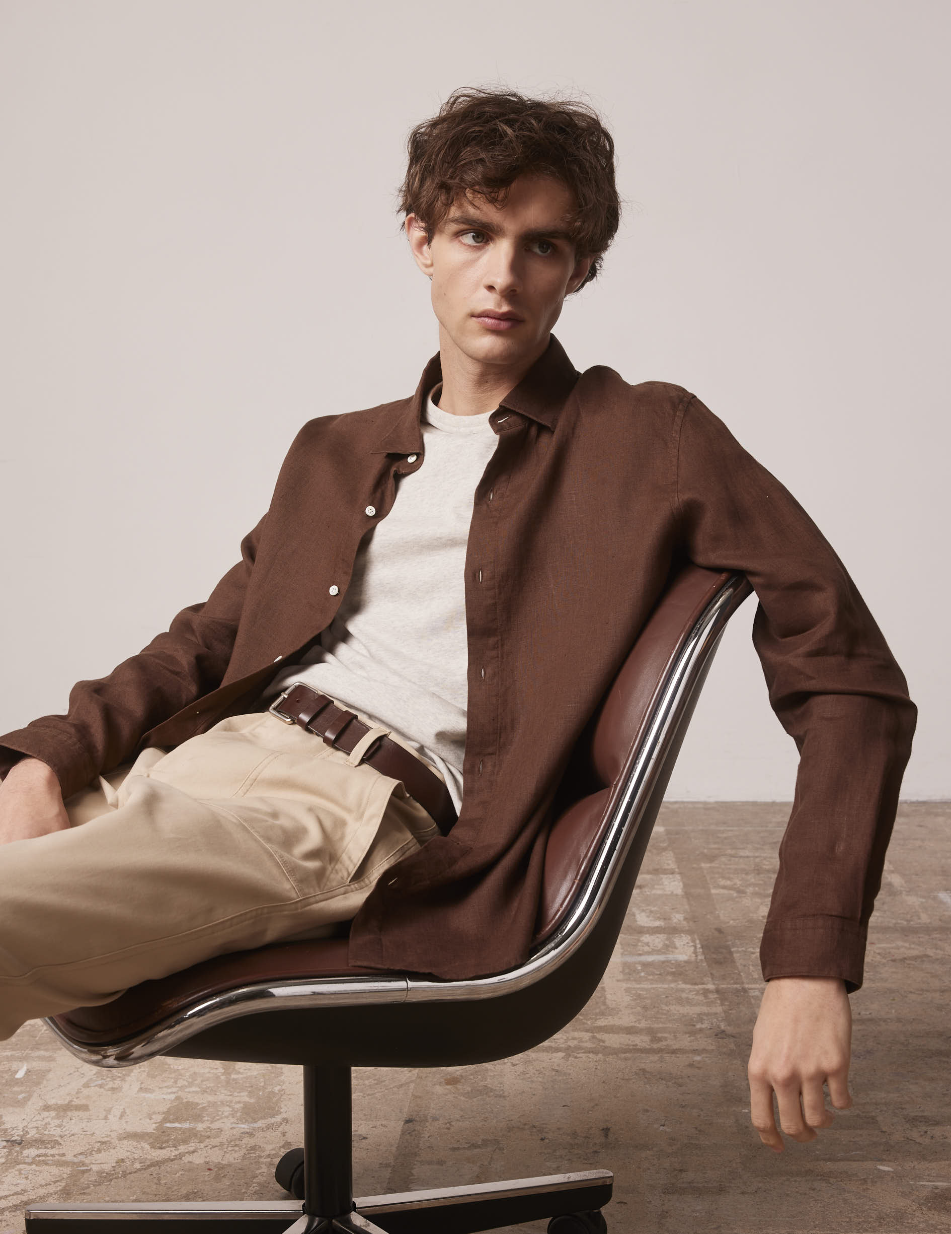 Brown linen Auguste shirt