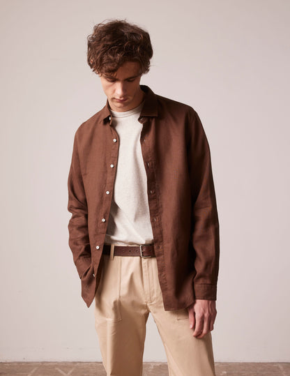 Brown linen Auguste shirt