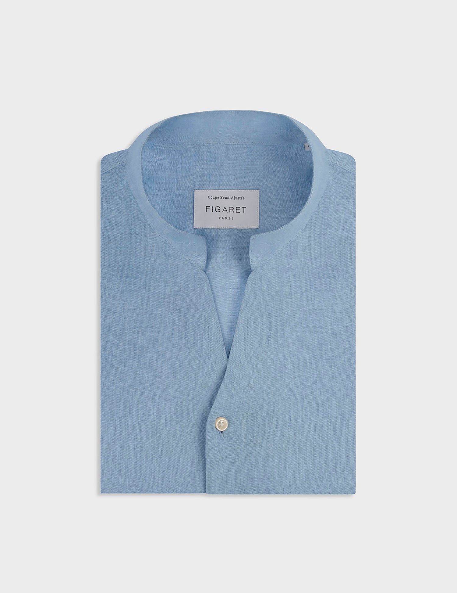 Blue linen Carl shirt - Lin - Carl Collar#3